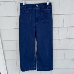 Anthropologie Maeve The Colette Crop High-Rise Wide-Leg Jeans Dark Wash size 27
